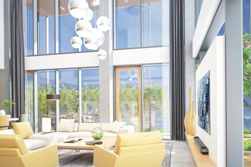 Thiết kế phòng khách căn penthouse ấm cúng